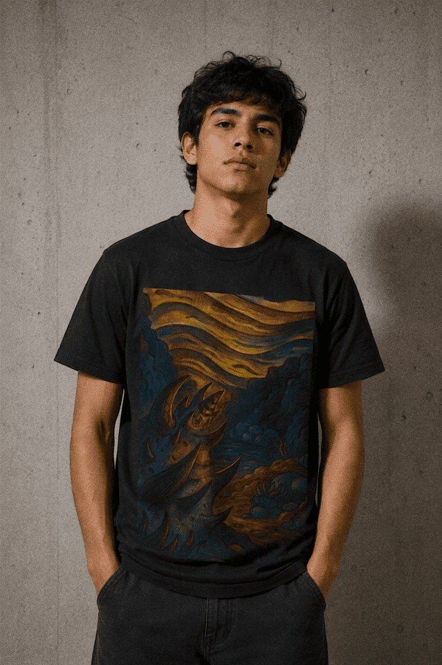 Camiseta Criatura de la Soledad con modelo